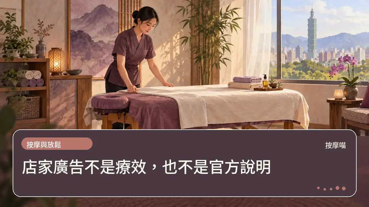 店家廣告不是療效，也不是官方說明主題插畫