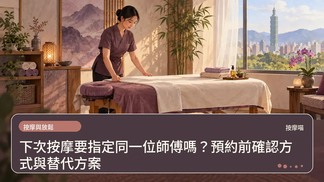 下次按摩要指定同一位師傅嗎？預約前確認方式與替代方案主題插畫