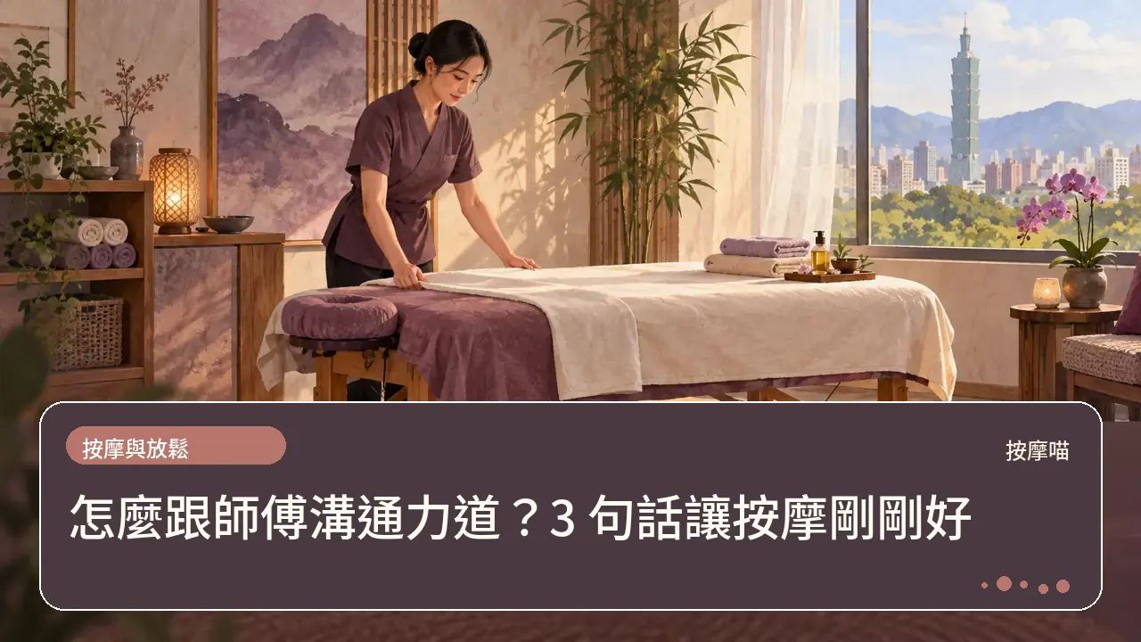 怎麼跟師傅溝通力道？3 句話讓按摩剛剛好主題插畫
