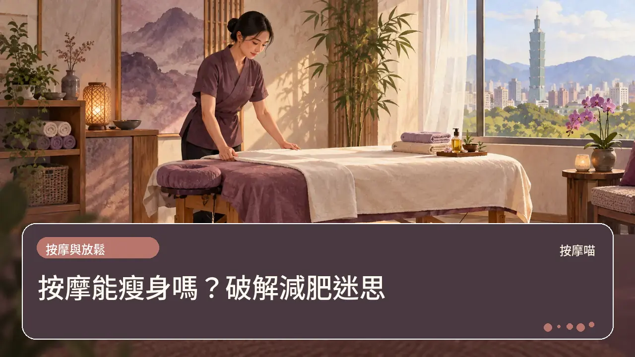 按摩能瘦身嗎?破解減肥迷思主題插畫