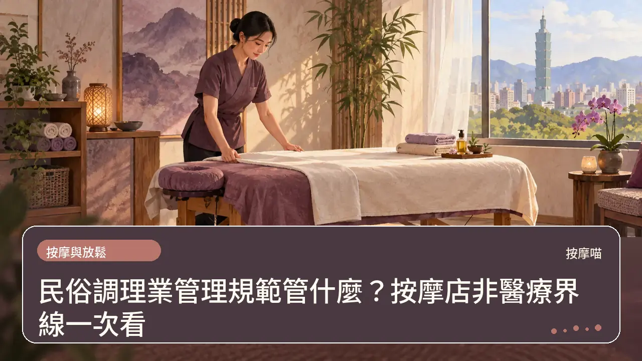 民俗調理業管理規範管什麼?按摩店非醫療界線一次看主題插畫