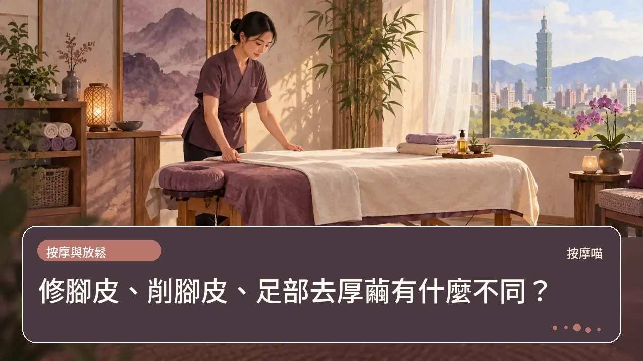 修腳皮、削腳皮、足部去厚繭有什麼不同?主題插畫