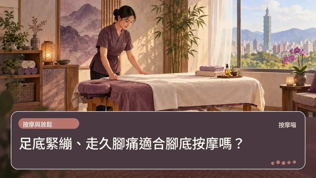 足底緊繃、走久腳痛適合腳底按摩嗎?主題插畫