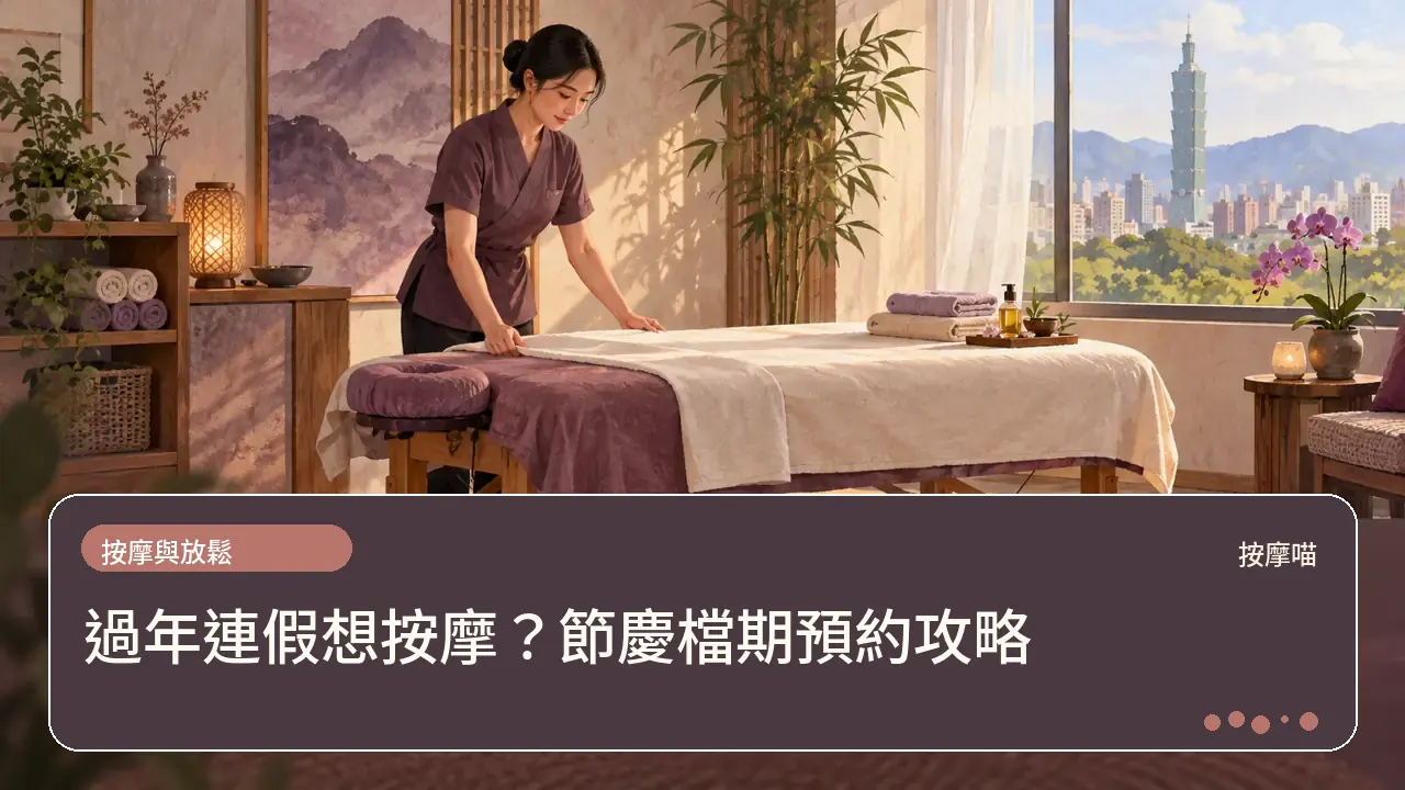 過年連假想按摩?節慶檔期預約攻略主題插畫