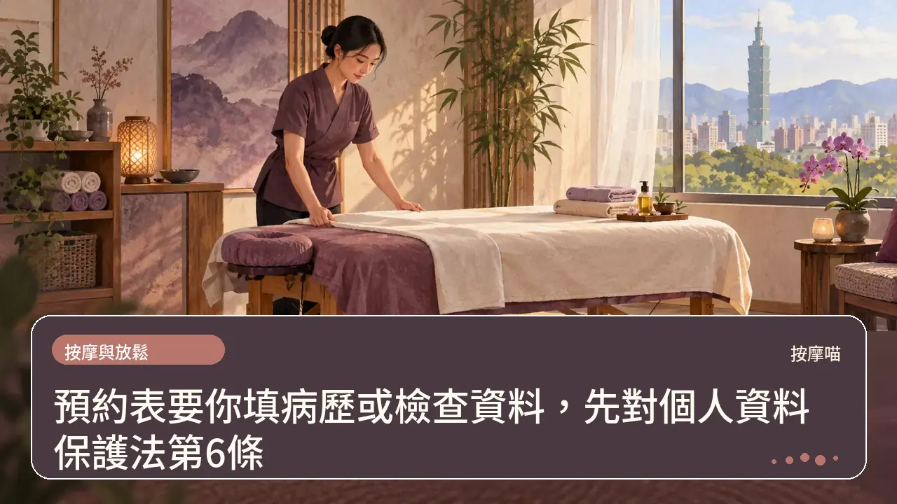 預約表要你填病歷或檢查資料,先對個人資料保護法第6條主題插畫