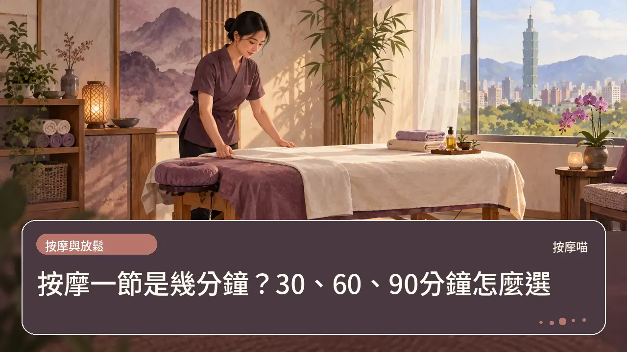 按摩一節是幾分鐘?30、60、90分鐘怎麼選主題插畫
