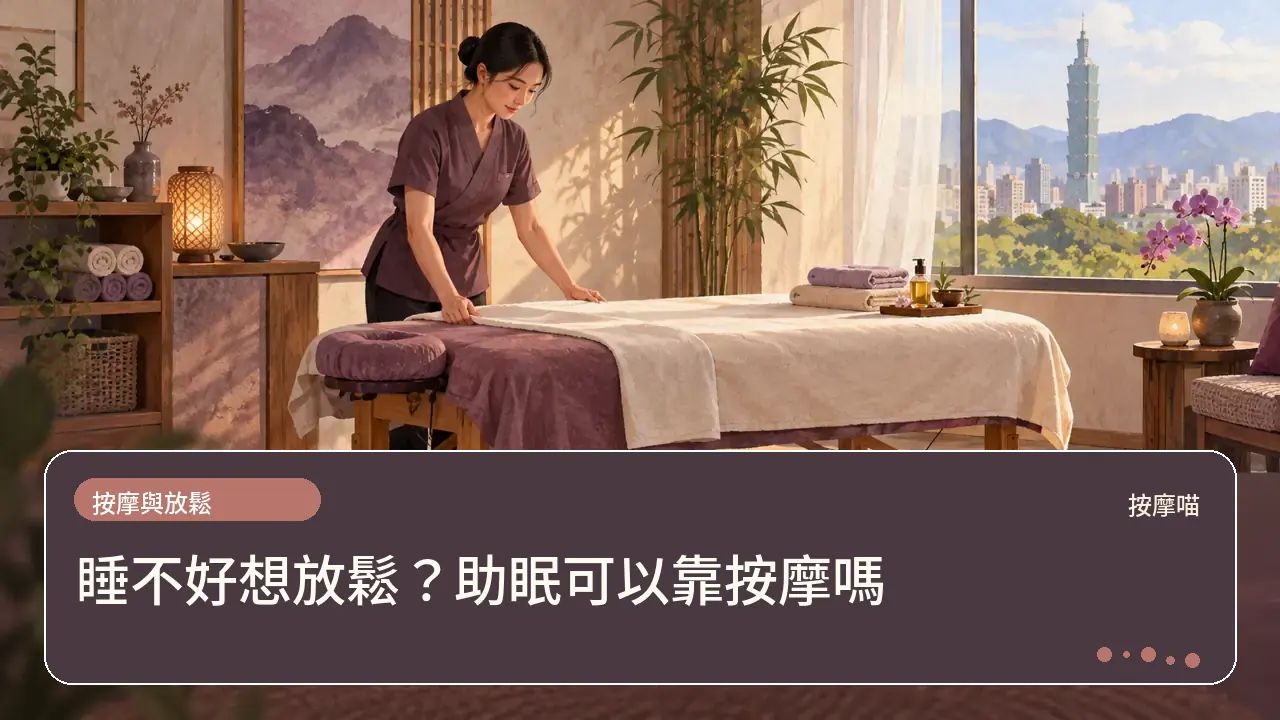 睡不好想放鬆?助眠可以靠按摩嗎主題插畫