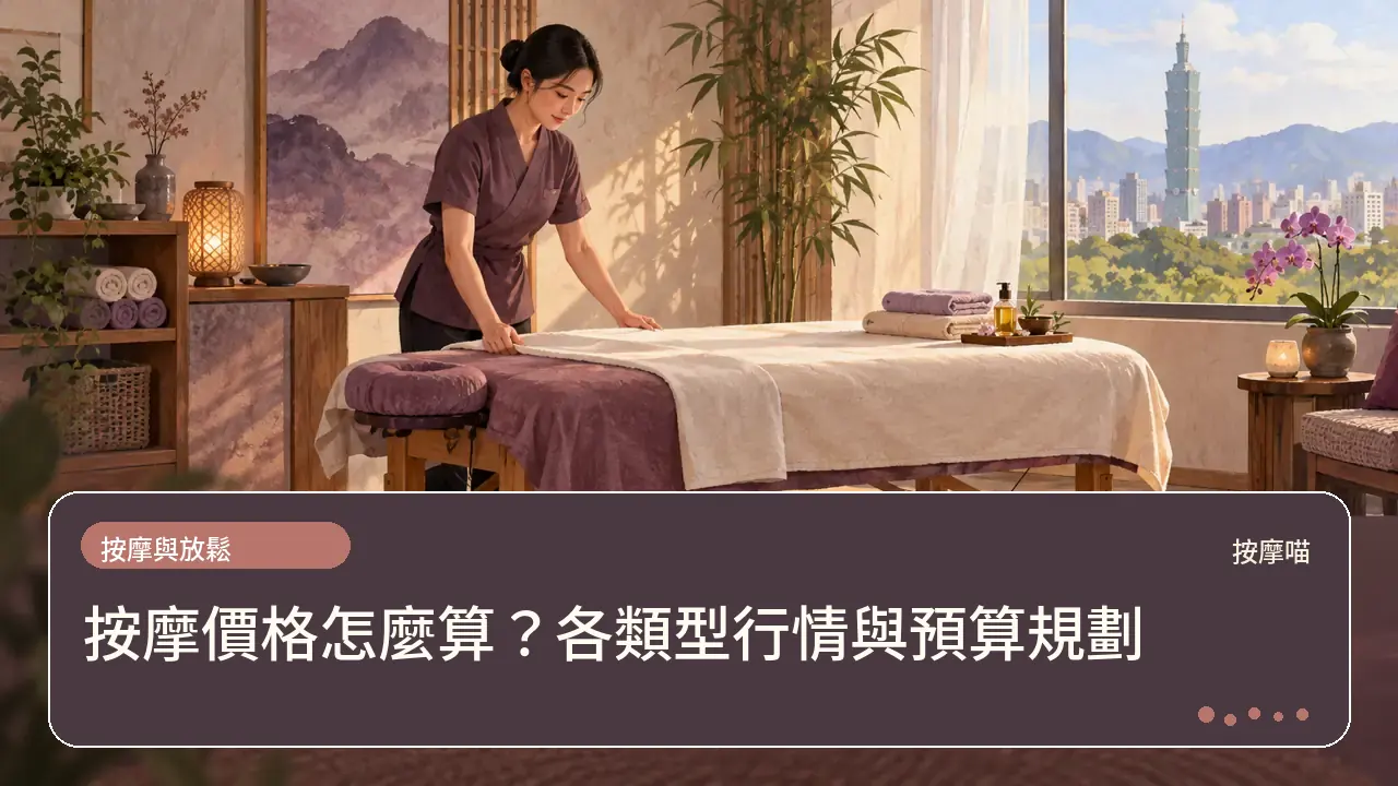 按摩價格怎麼算?各類型行情與預算規劃主題插畫