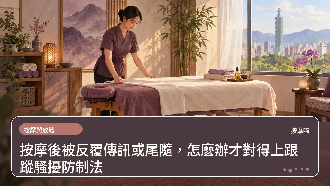 按摩後被反覆傳訊或尾隨,怎麼辦才對得上跟蹤騷擾防制法主題插畫