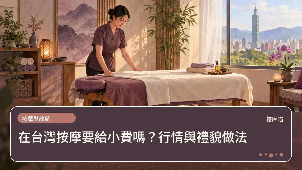 在台灣按摩要給小費嗎?行情與禮貌做法主題插畫