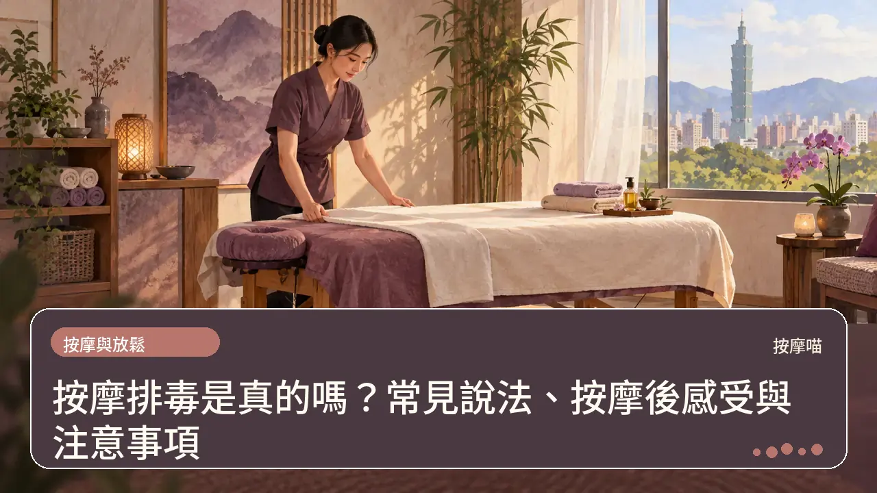 按摩排毒是真的嗎?常見說法、按摩後感受與注意事項主題插畫