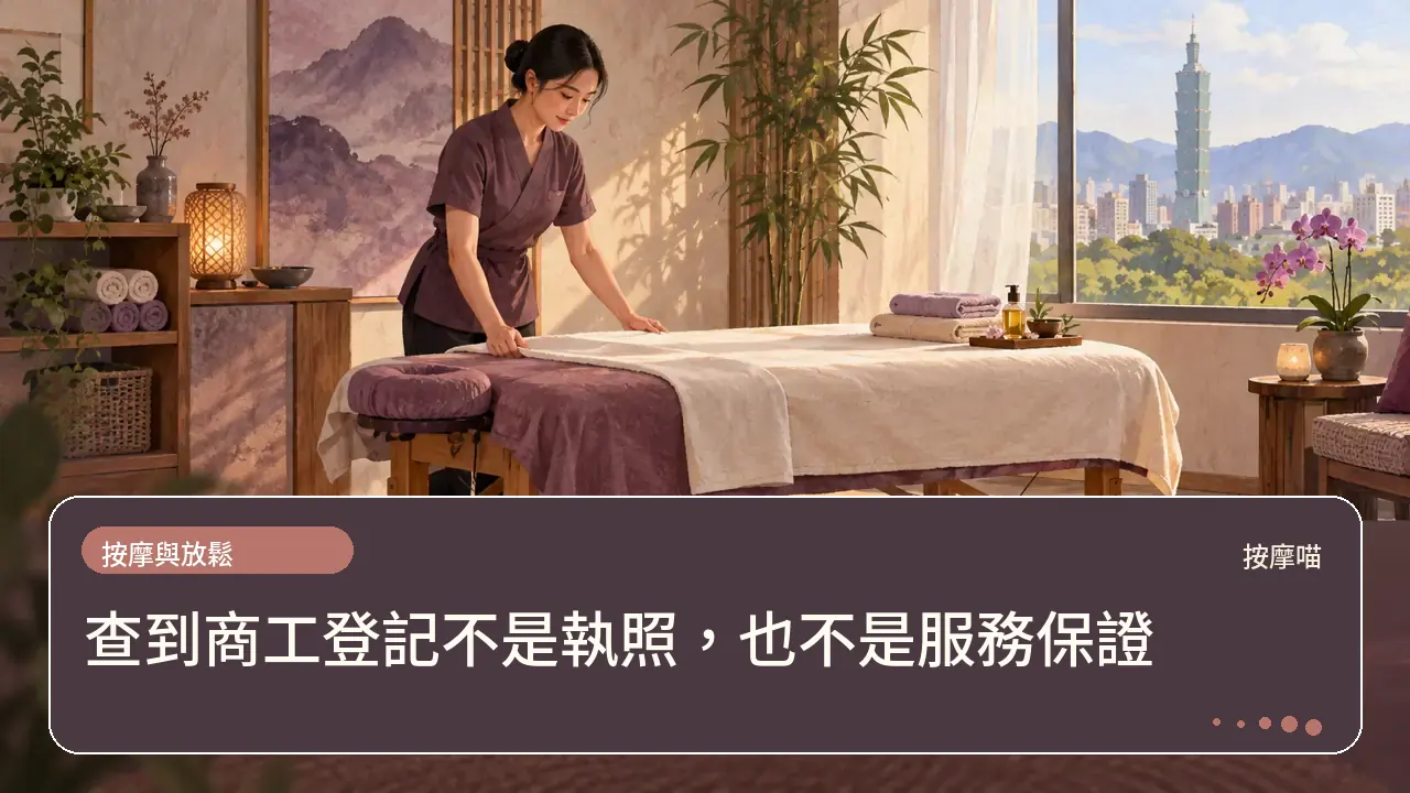 查到商工登記不是執照,也不是服務保證主題插畫