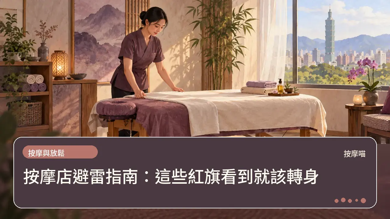 按摩店避雷指南:這些紅旗看到就該轉身主題插畫
