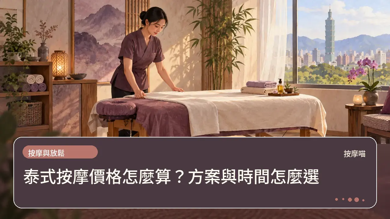泰式按摩價格怎麼算?方案與時間怎麼選主題插畫