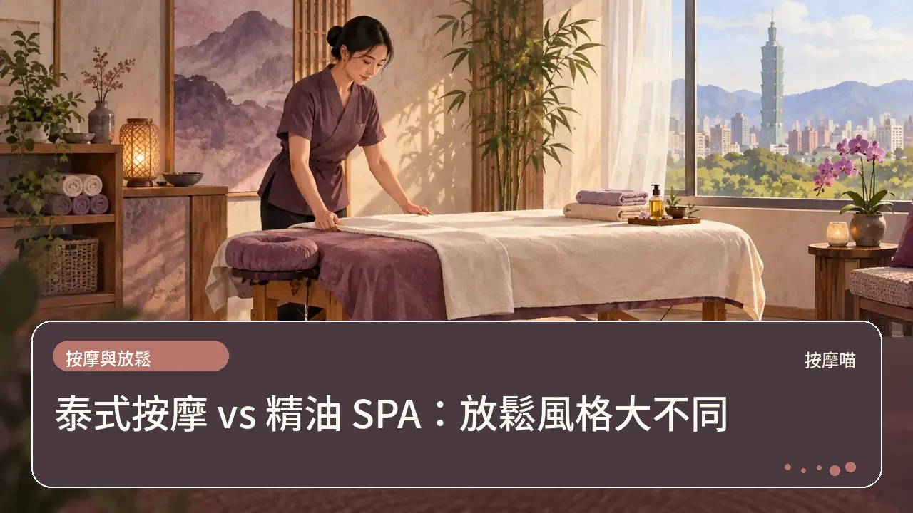 泰式按摩 vs 精油 SPA:放鬆風格大不同主題插畫