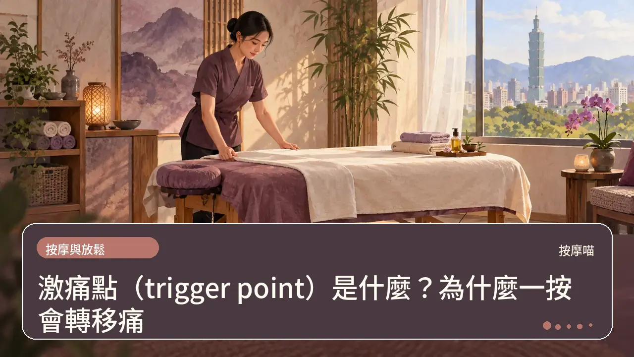 激痛點(trigger point)是什麼?為什麼一按會轉移痛主題插畫