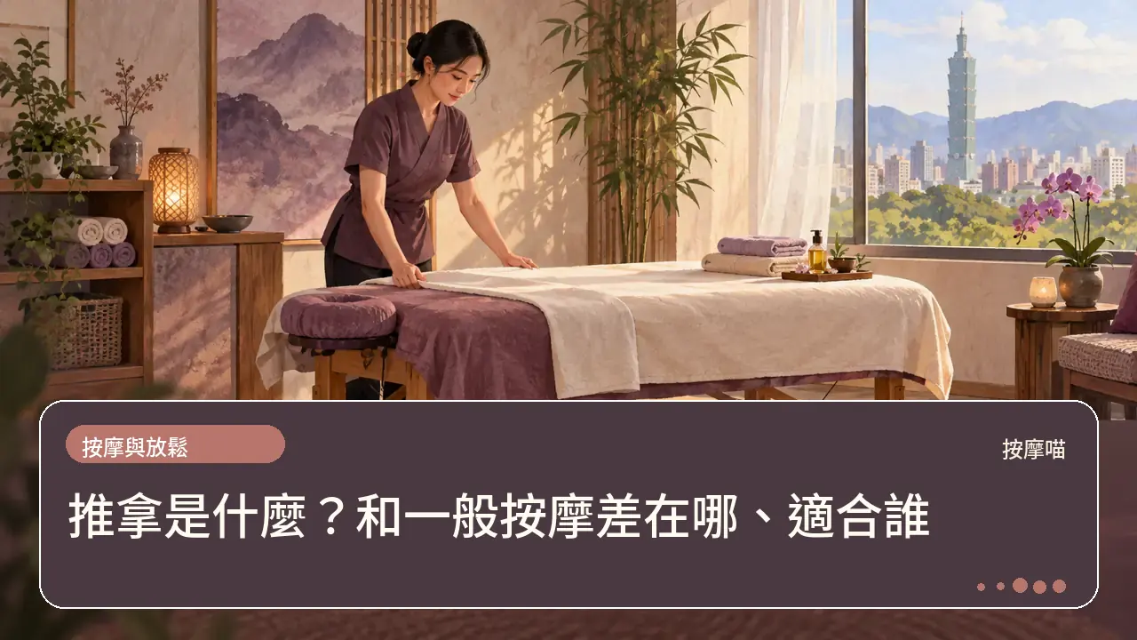 推拿是什麼?和一般按摩差在哪、適合誰主題插畫