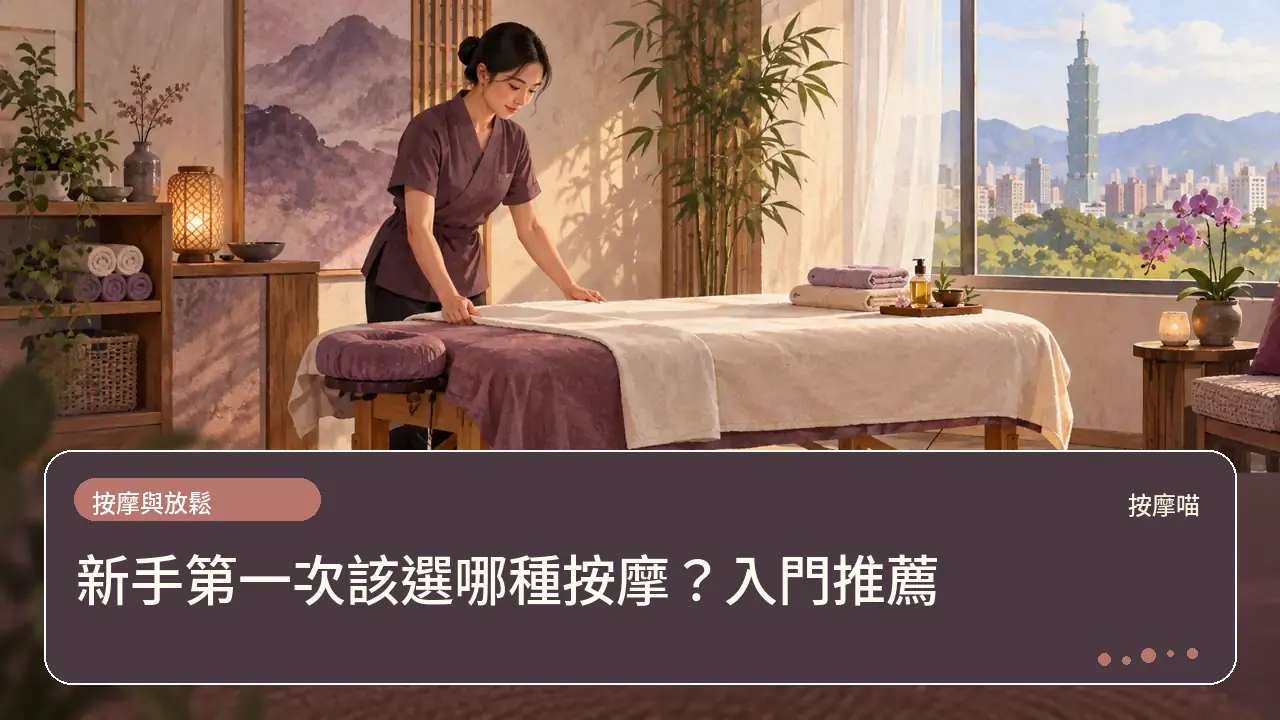 新手第一次該選哪種按摩？入門推薦主題插畫